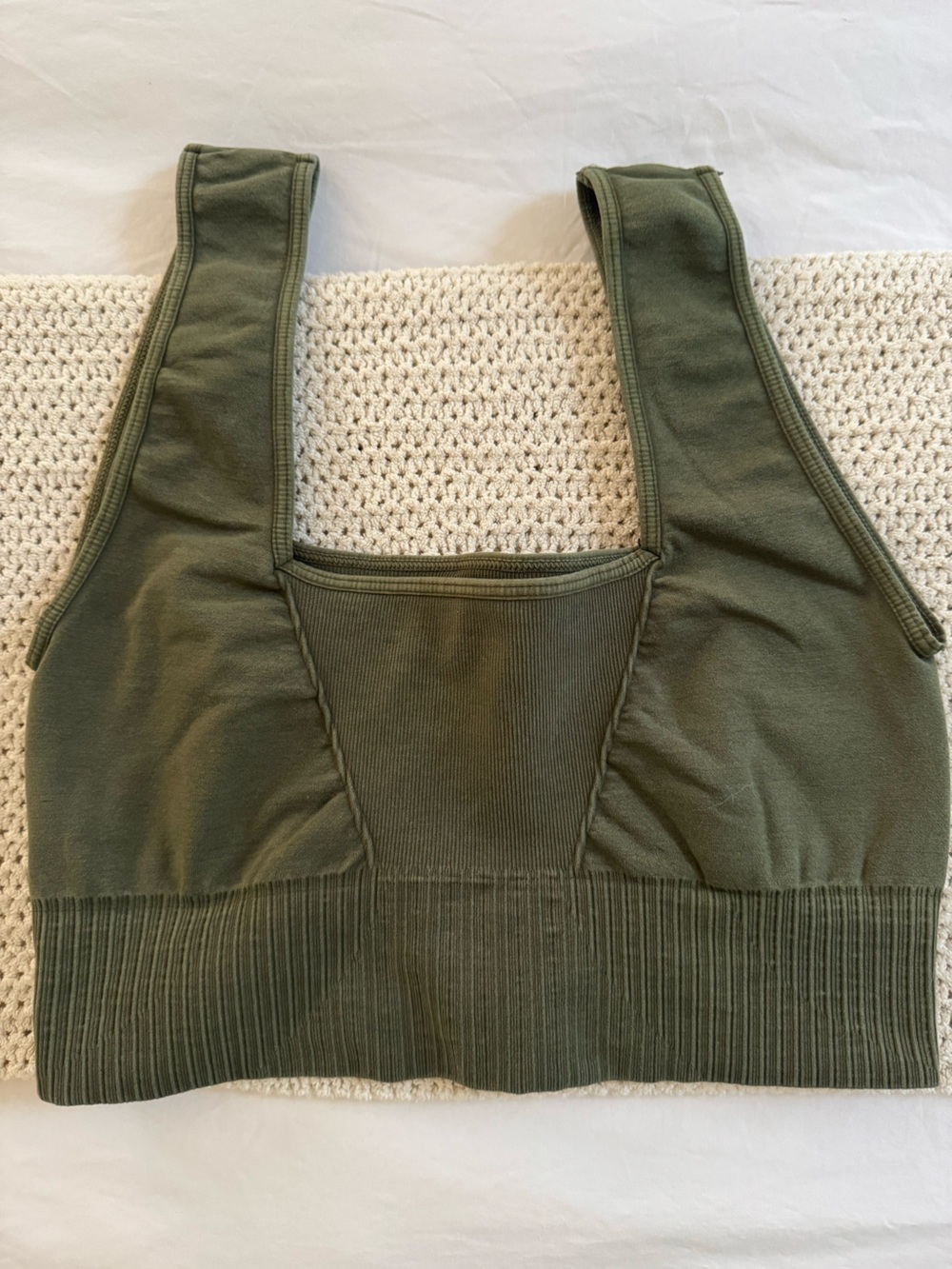 Free People Good Karma Sports Bra (Size M/L) Olive Green